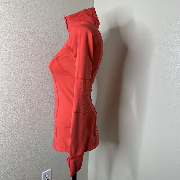 Lululemon Toasty Tech Quilted Elbow Love Red Coral 1/2 Zip Jacket Coat Sz 2 - Picture 5 of 14
